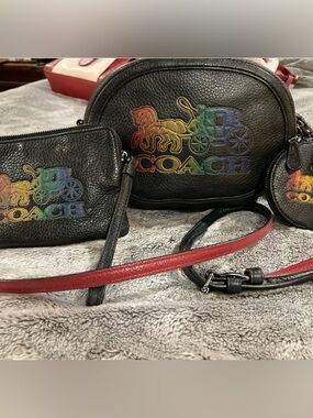Rare 3 piece Coach limited edition rainbow collection bundle